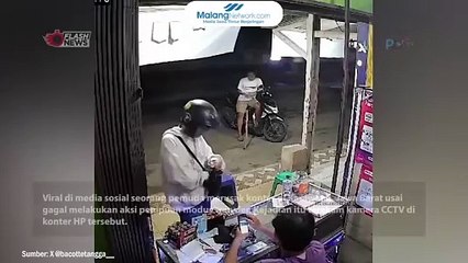 Momen Pemuda Rusak Konter HP di Karawang Gegara Modus Transfer Gagal