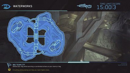 Halo 2 Classic Big Team - Big Team CTF on Waterworks Multiplayer Gameplay