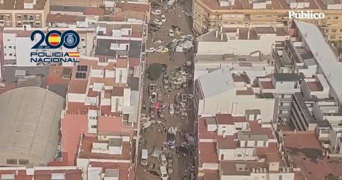 Vista aérea de la devastación provocada por la DANA en València