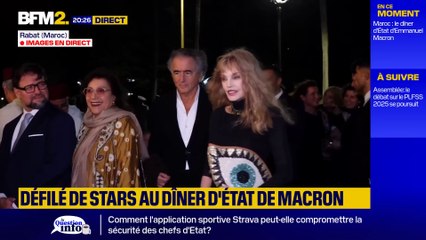 Arielle Dombasle & Bernard-Henri Lévy - BFMTV Dîner d'état de Macron au Maroc (29 octobre 2024)