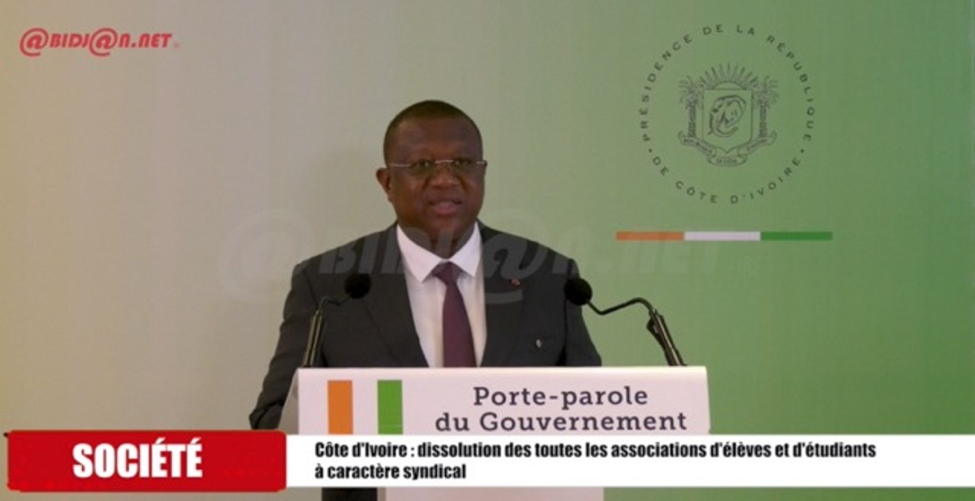 Côte d'Ivoire - dissolution des toutes les associations d'élèves et d'étudiants  à caractère syndical