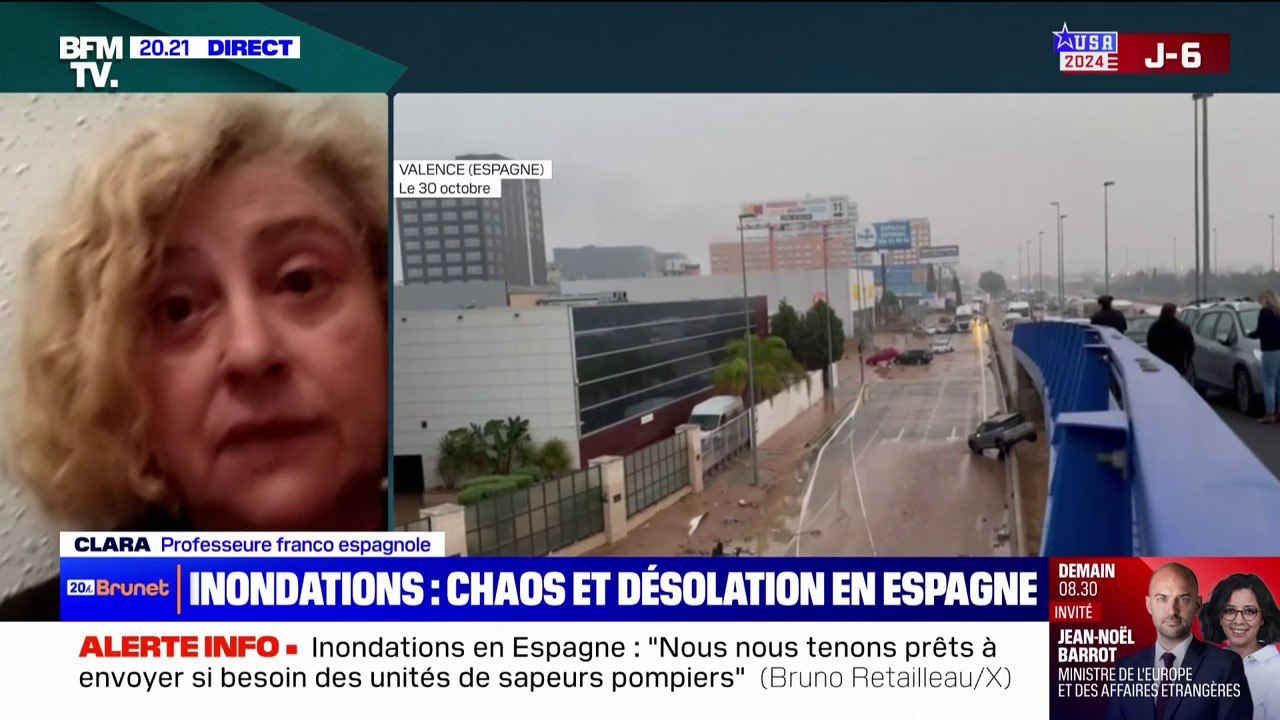 Inondations en Espagne: "C'est absolument horrible", témoigne Clara, professeure franco-espagnole qui réside à Valence