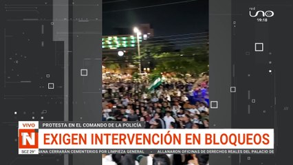 Protesta en el Comando exigiendo intervención en bloqueos