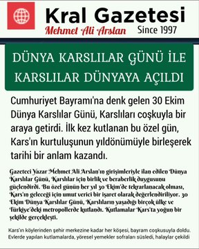 DÜNYA KARSLILAR GÜNÜ İLE KARSLILAR DÜNYAYA AÇILDI