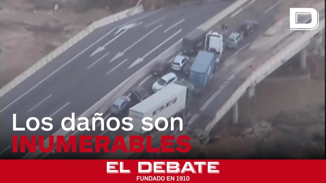 Las imágenes aéreas que deja la DANA en las carreteras españolas