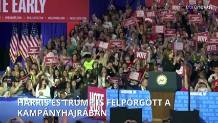 Trump kukáskocsival kampányolt, Harris egy nap alatt 3 államban járt