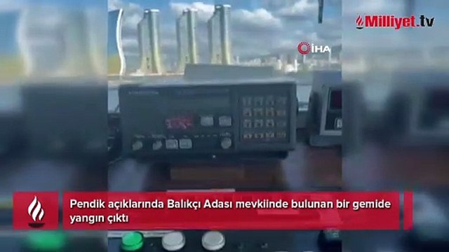 Pendik açıklarında gemi yangını! Ekipler sevk edildi