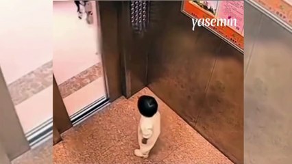 Asansörde tek başına kalan minik yürekleri ağza getirdi! Önce aşağıya indi sonra...