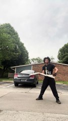 Colorguard performer breaks his prop gun during practice!