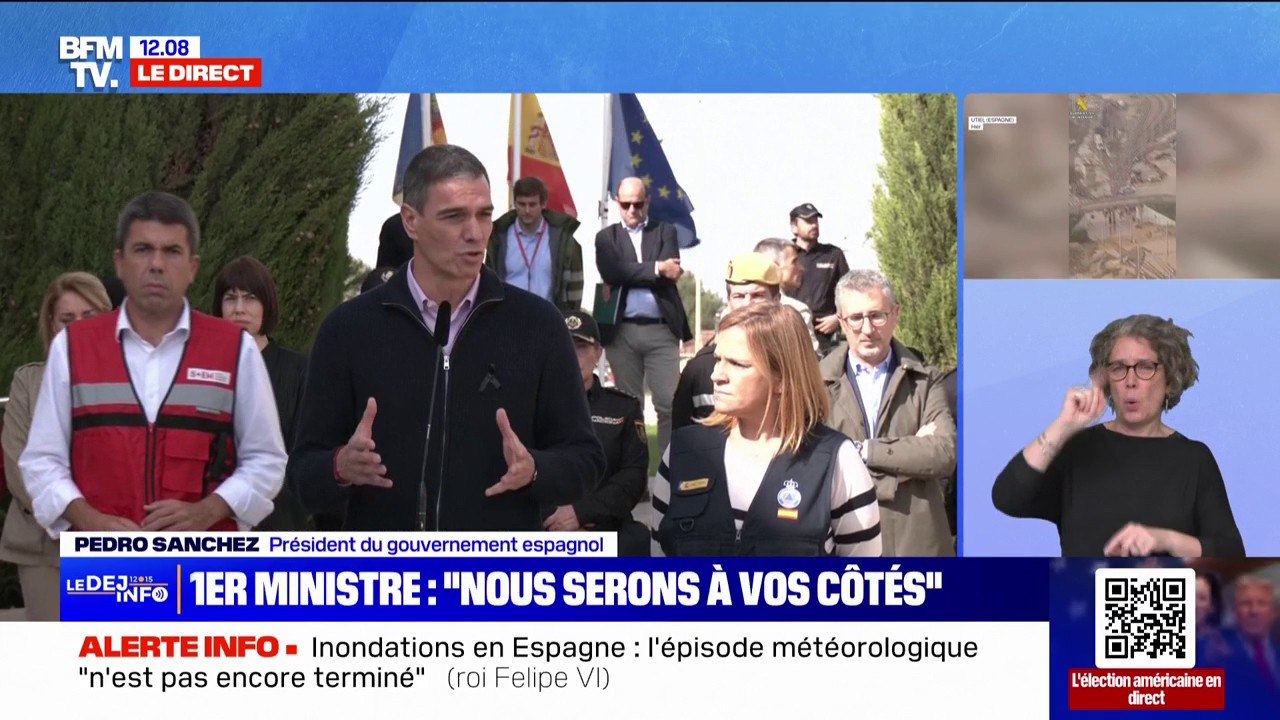 "La Dana n'est pas terminée": Pedro Sánchez alerte les sinistrés des inondations sur de "nouveaux signes d'alerte"
