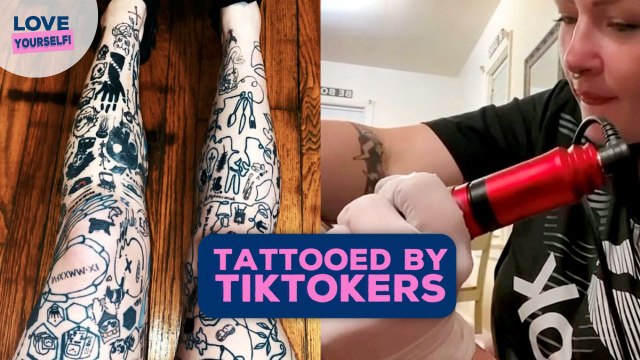 Woman covers herself in 100 tattoos by request of strangers