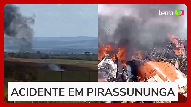 Aviões da FAB colidem no ar durante treinamento no interior de SP; vídeos mostram fumaça e destroços