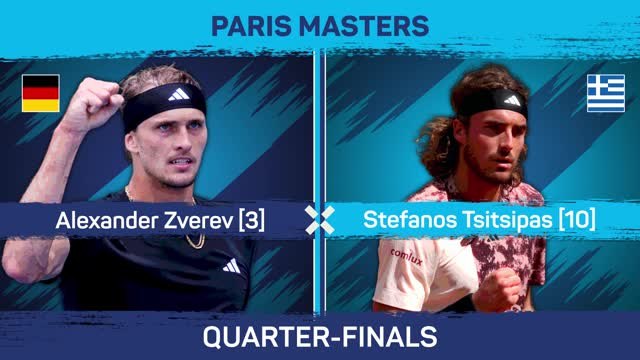 Zverev beats Tsitsipas in Paris to reach 20th ATP 1000 semi-final