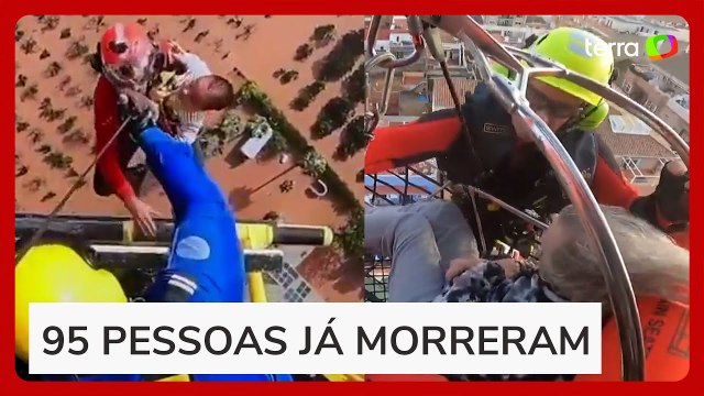 Bombeiros resgatam bebê e idosa em cidades ainda inundadas na Espanha