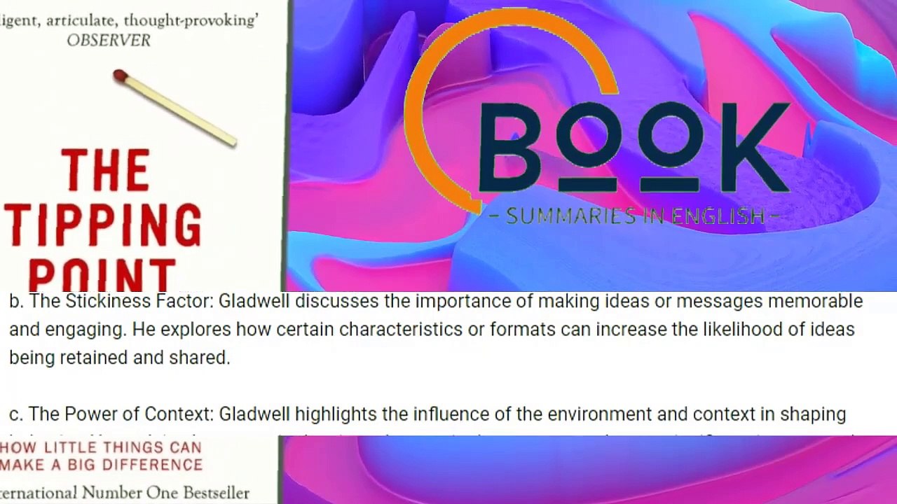 The Tipping Point Book Summary - The Tipping Point by Malcolm Gladwell - Book Summaries in English (BSIE) (720p, h264, youtube)
