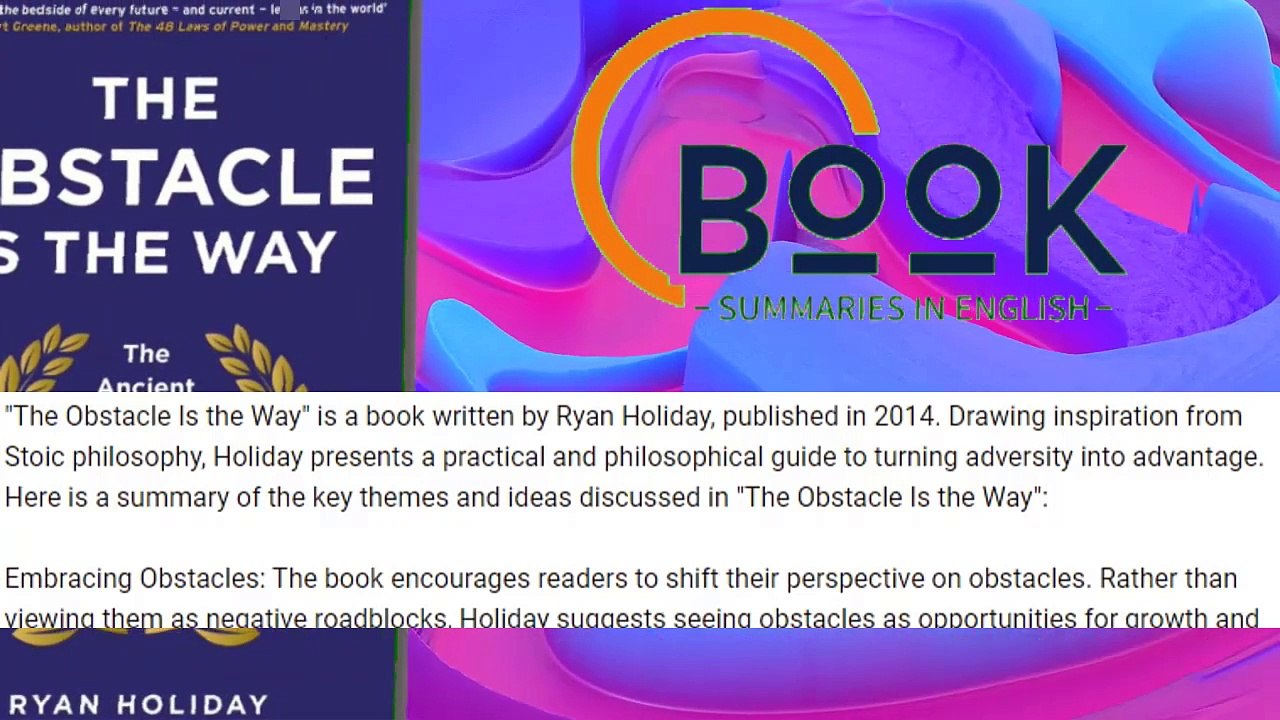 The Obstacle Is the Way Book Summary - The Obstacle Is the Way by Ryan Holiday - Book Summaries in English (BSIE) (720p, h264, youtube)