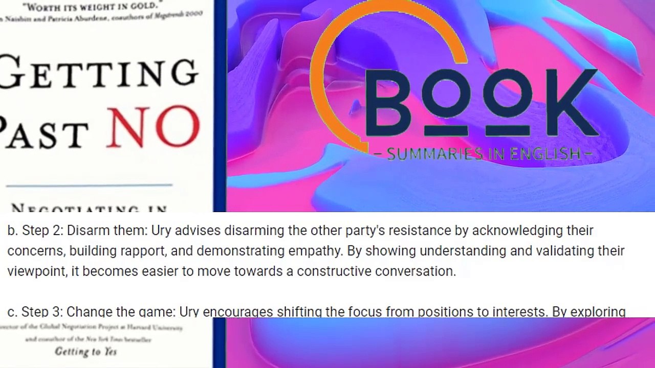 Getting Past No Book Summary - Getting Past No by William Ury - Book Summaries in English (BSIE) (720p, h264, youtube)