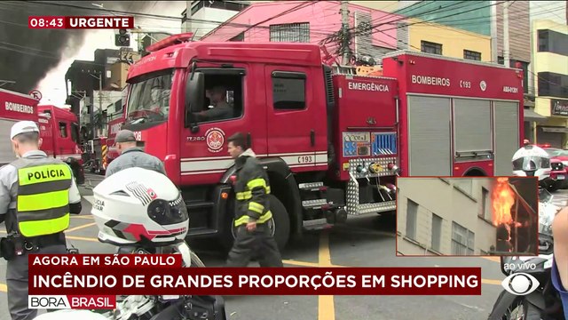 Incêndio em shopping no Brás: fogo pode atingir prédios vizinhos