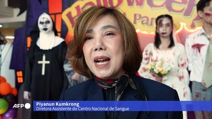 Fantasmas tailandeses assustam doações de sangue no Halloween