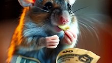 A mouse eats money.