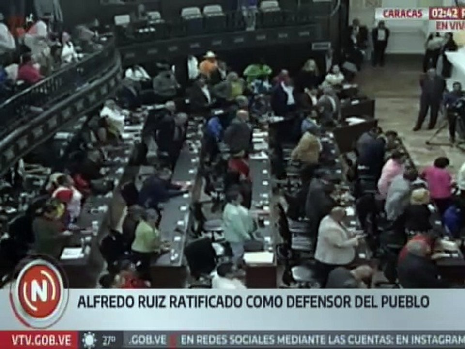 Asamblea Nacional juramentó a Alfredo Ruiz como Defensor del Pueblo en Sesión Ordinaria
