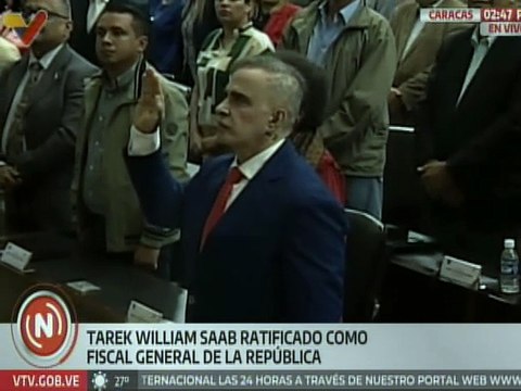 Tarek William Saab juramentado por la Asamblea Nacional como Fiscal General de la República