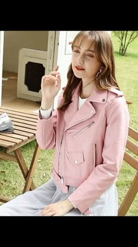 LY VAREY LIN Women's Faux Leather Motorcycle Jacket PU Slim Short Biker Coat BUY NOW amzn.to/3YlOKB6