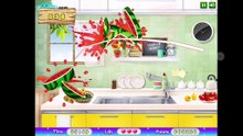 I played Kitchen cut fruit Flash game