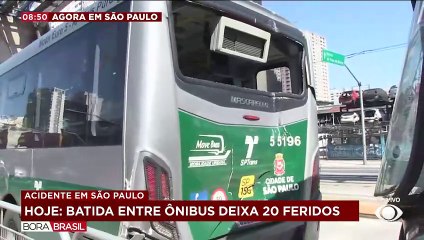 Batida entre dois ônibus deixa 20 feridos na Zona Leste de SP