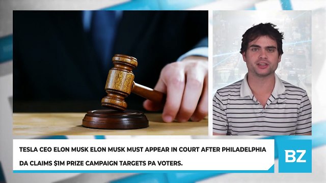 Tesla CEO Elon Musk Elon Musk Must Appear in Court After Philadelphia DA Claims $1M Prize Campaign Targets PA Voters.