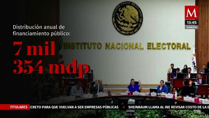 INE aprueba financiamiento anual de partidos políticos; repartirá siete mil 354 mdp