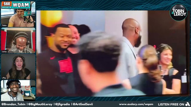 Dwyane Wade gives Brendan Tobin recognition for Dwyane Wade BLVD