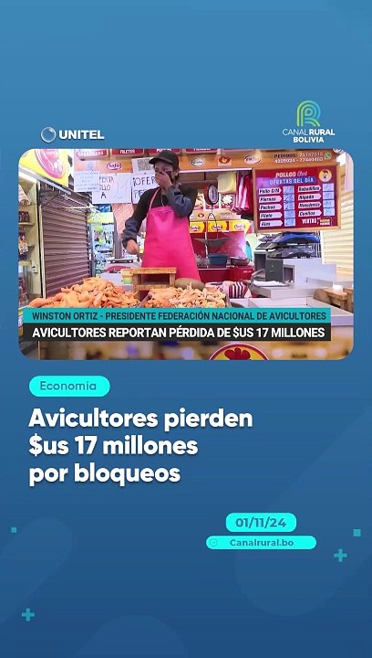 Avicultores pierden $us 17 millones por bloqueos