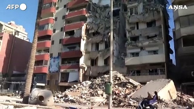 Libano, le macerie a Tiro dopo i bombardamenti israeliani
