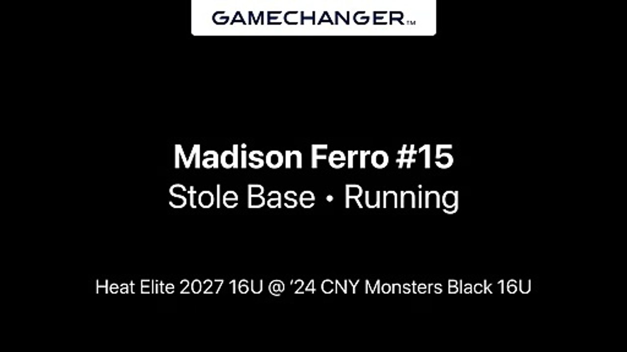 Madison Ferro Stole Base @ ‘24 CNY Monsters Black 16U