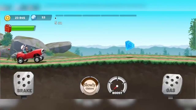 Mountain Climb Jump with Donkey King _ Hill Climb Racing _ Adventure Car Cartoon _ Slowly Gamerz