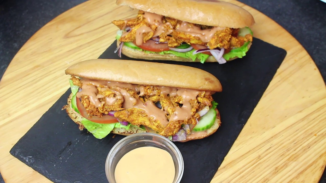 Homemade Spicy Chicken Subway Sandwich Recipe | Easy Subway-Style Chicken Tikka Sandwich