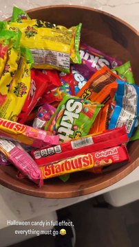 Jonathan Owens gets ready for Halloween preparing the candy for the trick or treat