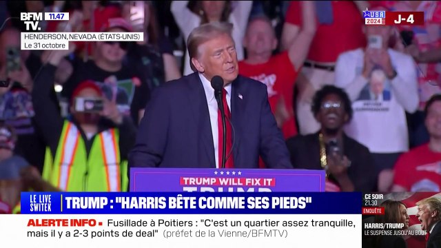 Élections américaines: Donald Trump s'attaque à Kamala Harris en la qualifiant de bête comme ses pieds