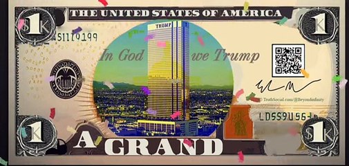 $1000 bill with Trump's picture and signed by both Elon Musk