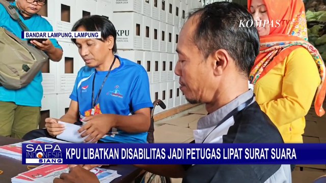 KPU Bandar Lampung Libatkan 3 Penyandang Disabilitas Jadi Petugas Lipat Surat Suara