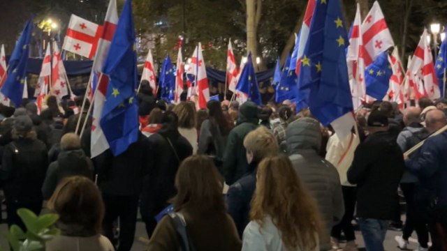 Massive crowd of Georgians protests election results, accused of being rigged
