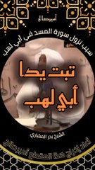 سبب نزول سورة المسد في أبي لهب عم النبي صلى الله عليه وسلم - الشيخ بدر المشاري