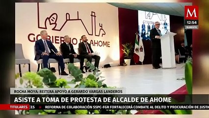 Gobernador Rubén Rocha Moya asiste a la toma de protesta del alcalde de Ahome, Gerardo Landeros