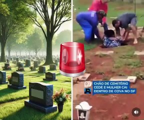 Finados antecipado: Mulher é "engolida por cova" durante visita à cemitério