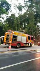 Motorhome pega fogo na BR-282 em SC e mobiliza bombeiros