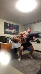 Man Drops His Partner While Trying to do Upside Down