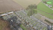 Le Brabant wallon vu du ciel : Jodoigne et son impressionnant cimetière