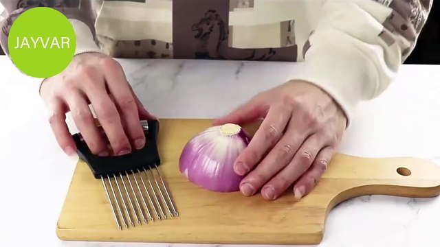 Slicing Made Simple: JAYVAR Onion Holder Slicer for Fruits and Vegetables