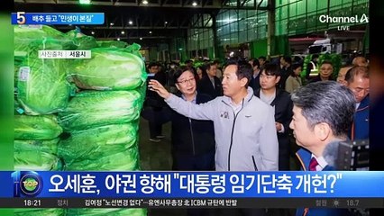 오세훈, 배추 들고 “민생이 본질”